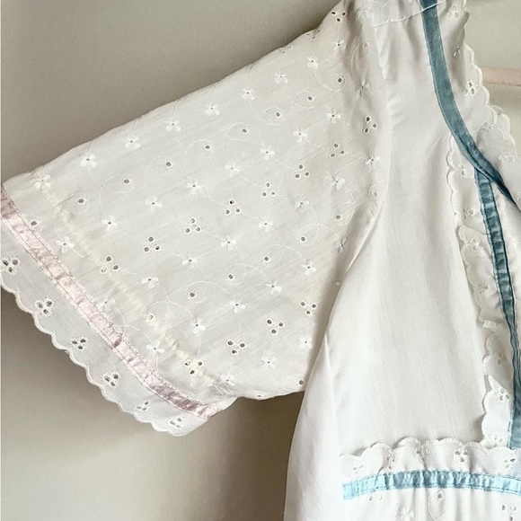 70s Vintage Gunne Sax Style Handmade White Eyelet Dress with Corset Front - Picture 7 of 7